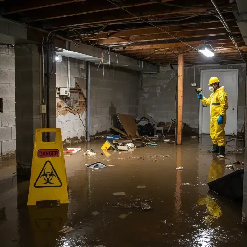 Flooded Basement Electrical Hazard in Eden, NC Property