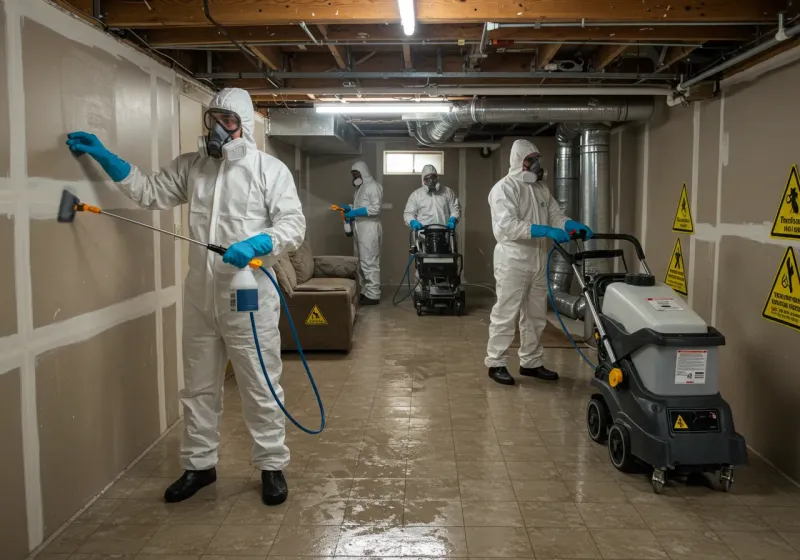 Basement Moisture Removal and Structural Drying process in Eden, NC